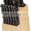 Stainless Steel Knife Set With Pine Wood Block
