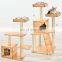 Cat Tree, Wooden Modern Cat Tower Cat Furniture with Removable and Washable Mats for Kittens