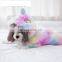 Winter new Pet dog little monsters fur apparel rainbow plush coat small puppy Overcoat
