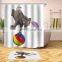 i@home eco friendly polyester waterproof african elephant bath shower curtain custom 3d
