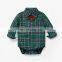 Black and red plaid pattern full sleeve Jumpsuit baby boy Daily Wear romper wholesale