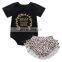 Toddler Newborn Baby Kid Girls Clothes Set infant Summer Print Jumpsuits + Leopard Shorts Outfits