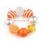 Halloween Thanksgiving Girl Necklace + Bracelet Set Kids Charms Bubble Necklace 2pcs Set