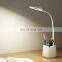 Eye caring pen holder Gooseneck study desk lamp led touch dimmable USB Rechargeable reading table led light