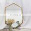 Hot sale hexagon decorative wall stainless steel framed metal bathroom wall mirrors