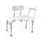 Heavy Duty Transfer Bench Shower Seat With Back Removable Aluminum Frame HDPE Seat With CE