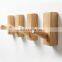 household wall hanger walnut wood wall coat hook beech hanging rack for decoration