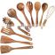 Wooden Spoons for Cooking Nonstick Kitchen Utensil Set, 10 Piece Non-Stick Bamboo Wooden Utensils for Cooking