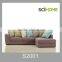 modern style l shaped fabric sofa with multi-cushion as home furniture