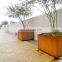 different exterior outdoor corten steel metal flower pots