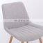 Linen Fabric Dining Chair With Wood Effect Leg For Home Dining Room