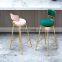 Bar Chair Stackable China Furniture Cafe Restaurant Nordic Kitchen Cheap Metal Gold Counter Velvet High Modern Stool Bar Chair