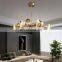 Art Deco Glass Copper Chandelier Dining Living Room Ceiling Hanging Lamp Gold Finish LED Pendant Light
