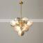 Post-modern simple Nordic Italian living room dining room bedroom glass spherical molecular lamp Light luxury chandelier