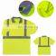 Polyester hi vis workwear shirt with customize logo Fluorescent colors yellow best selling high visible shirts