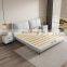 Nordic european designs leather wooden beds king queen size