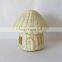 Hot Sale Wicker Mushroom House Bag with Handle, Rattan Cute Doll House Bag Kids Toys Wholesale Supplier
