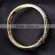 Classic Round Plain Cuff Ladies Fancy Designer 2-Tone Plated CZ New Design Women Bangles