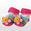 Japan wholesale high quality cute pink flower kids socks for baby with creepers