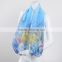 Japanese and Korae butterfly blue neck silk chiffon shawls scarf