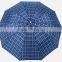 3 fold cheap promotional auto open and close check umbrella wholesale