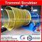 Rotary trommel scrubber with high washing and screening efficiency