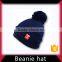 Knitted custom plain beanie hat and cap