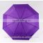 2015 HOT purple handle mini 3 foldable cheap promotional umbrellas