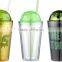 16oz Double Wall Manufacturers Reusable Starbucks Plastic Coffee Tumbler Mugs With Lid &straw
