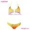 Yellow print heart bikinis woman swimwear