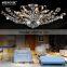 Chrome Metal Crystal Ceiling Lamp Semi Flush Ceiling Light Chandelier MD83022