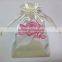 pink drawstring satin candy bag with logo