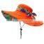 Nylon Floral Pattern Wide Brimmed Sun Hats Young Girls Hat