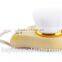 Plastic facial scrub brush cleaning tools for skin soft nylon hair with natural wooden handle