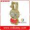 Metal rabbit shape personal gift usb memory drive with diamond