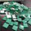 Best-selling green opal color square shape 12mm decorative colored glass stones.Factory price glass cut stones