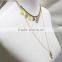 Gold Layered Set Necklace w/Blue Seedbead Copper Crystal Green Plastic Goldtone Charm Necklace 2016 Fashion Style Wholesale