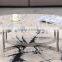 Foshan Living Room Stainless Steel Base Classic Coffee Table With White Marble