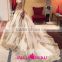 C01 Luxury Cinderella Two Pieces Long Sleeve V Neck Wedding Dress Arabic Ball Gown Gold Lace Beads