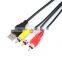 1.5m Male to Male USB 2.0 To 3 RCA Audio Video AV Adapter Cable Cord