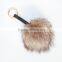 smart colorful key chain fox fur pompoms