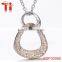 flower of life pendant necklace wholesale fashion rose gold plating zircon inlay 316l stainless steel jewelry for girls