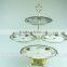 Gold electroplated cake stand ceramic stock cheap price
