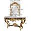 Hand Drawing Room Furniture Baroque Style Hallway Console Table and Mirror