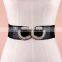 Wholesale Pearl and Rhinestone Inlaid Buckle Sex Women Lady Wide PU Waist Belt