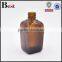 square 50 ml amber glass vial with black press dropper