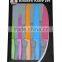 non-stick kitchen knife set in PVC pile coating tray gift box