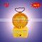 Plastic yellow barricade light for traffic
