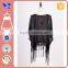 Focus OEM shiny fabrics waved sweep with long fringes blouse