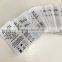 customized care labels for garment clothing wash label instruction tag